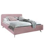 Gestoffeerd bed KARELIA Velours Ravi: Mauve - 160 x 200cm - Met lattenbodem