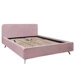 Gestoffeerd bed KARELIA Velours Ravi: Mauve - 160 x 200cm - Met lattenbodem