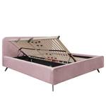 Gestoffeerd bed KARELIA Velours Ravi: Mauve - 160 x 200cm - Met lattenbodem