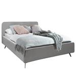 Gestoffeerd bed KARELIA Geweven stof Mavie: Grijs - 160 x 200cm - Met lattenbodem