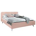 Polsterbett KARELIA Webstoff Mavie: Rosa - 200 x 200cm - Mit Lattenrost