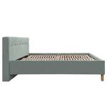 Gestoffeerd bed Woodlake I Geweven stof Mavie: Mint - 160 x 200cm