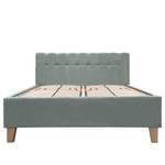 Gestoffeerd bed Woodlake I Geweven stof Mavie: Mint - 160 x 200cm