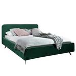 Gestoffeerd bed KARELIA Velours Ravi: Antiek groen - 200 x 200cm - Met lattenbodem