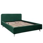 Gestoffeerd bed KARELIA Velours Ravi: Antiek groen - 200 x 200cm - Met lattenbodem