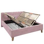 Lit capitonné Woodlake II Velours Ravi: Mauve - 160 x 200cm - Avec espace de rangement