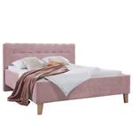 Lit capitonné Woodlake II Velours Ravi: Mauve - 140 x 200cm - Avec espace de rangement