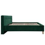 Lit capitonné Woodlake II Velours Ravi: Vert vieilli - 160 x 200cm - Avec espace de rangement