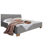 Gestoffeerd bed Larisa Geweven stof Mavie: Grijs - 200 x 200cm