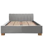 Gestoffeerd bed Larisa Geweven stof Mavie: Grijs - 200 x 200cm