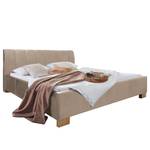 Gestoffeerd bed Larisa Velours Ravi: Beige	 - 160 x 200cm