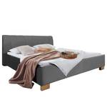 Gestoffeerd bed Larisa Geweven stof Mavie: Basalt - 200 x 200cm