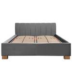 Gestoffeerd bed Larisa Geweven stof Mavie: Basalt - 200 x 200cm