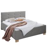 Gestoffeerd bed Atessio Geweven stof Mavie: Grijs - 180 x 200cm