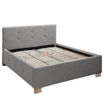 Gestoffeerd bed Atessio Geweven stof Mavie: Grijs - 180 x 200cm