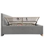 Gestoffeerd bed Atessio Geweven stof Mavie: Grijs - 180 x 200cm