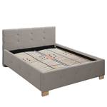 Gestoffeerd bed Atessio Structuurstof Ronya: Donkergrijs - 160 x 200cm