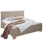 Gestoffeerd bed Atessio Structuurstof Ronya: Grijs - 200 x 200cm - Zonder opbergruimte