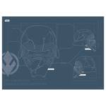 Kylo EP9 Blueprint Wandbild Helmet