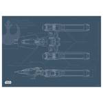 Poster Star Wars EP9 Blueprint Y-Wing Nero - Carta - 70 cm x 50 cm