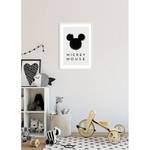 Tableau déco Mickey Mouse Silhouette Noir / Blanc - Papier - 50 x 70 cm