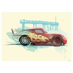 Wandbild Cars Lightning McQueen Mehrfarbig - Papier - 70 cm x 50 cm