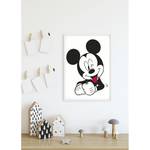 Wandbild Mickey Mouse Funny Schwarz / Weiß - Papier - 50 cm x 70 cm