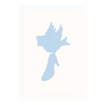 Wandbild Cinderella Bird Blau / Beige - Papier - 50 cm x 70 cm