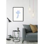 Wandbild Cinderella Bird Blau / Beige - Papier - 50 cm x 70 cm