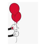 Poster Mickey Mouse Balloon Bianco / Rosso - Carta - 50 cm x 70 cm