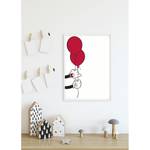 Tableau déco Mickey Mouse Balloon Blanc / Rouge - Papier - 50 x 70 cm