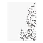 Afbeelding Snow White Dwarves zwart/wit - papier - 50 cm x 70 cm