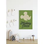 Wandbild Mickey Mouse Green Head Grün / Schwarz - Papier - 50 cm x 70 cm