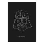 Wandbild Star Wars Lines Dark Side Vader Mehrfarbig - Papier - 50 cm x 70 cm