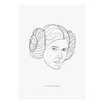 Tableau déco Star Wars Force Faces Leia Multicolore - Papier - 50 x 70 cm