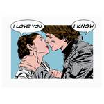 Wandbild Comic Quote Leia Han Mehrfarbig - Papier - 70 cm x 50 cm