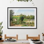 Tableau déco Pissarro, Petit village I Papier / Pin - Multicolore - 100 x 70 cm