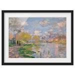 Afbeelding Claude Monet Seine II papier/grenenhout - meerdere kleuren - 70 x 50 cm