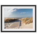 Afbeelding Oostzee Strand papier/grenenhout – beige - 100 x 70 cm