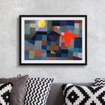 Tableau Paul Klee, Feu, pleine lune II Papier / Pin - Bleu - 100 x 70 cm