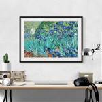 Afbeelding Vincent van Gogh Iris II papier/grenenhout - blauw - 100 x 70 cm