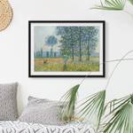 Tableau Monet, champs au printemps II Papier / Pin - Vert - 100 x 70 cm