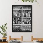 Afbeelding Bar papier/grenenhout - zwart/wit - 70 x 100 cm
