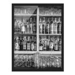 Afbeelding Bar papier/grenenhout - zwart/wit - 50 x 70 cm