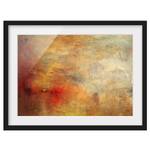 Afbeelding Zonsondergang boven Meer II papier/grenenhout - oranje - 100 x 70 cm