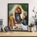 Afbeelding Raffael Sixtijnse Madonna papier/grenenhout - meerdere kleuren - 50 x 70 cm