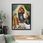 Afbeelding Raffael Sixtijnse Madonna papier/grenenhout - meerdere kleuren - 50 x 70 cm