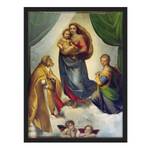 Bild Raffael Die Sixtinische Madonna Papier / Kiefer - Mehrfarbig - 70 x 100 cm