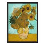 Afbeelding Van Gogh Zonnebloemen papier/grenenhout - geel - 50 x 70 cm