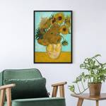 Bild van Gogh Vase mit Sonnenblumen Papier / Kiefer - Gelb - 50 x 70 cm